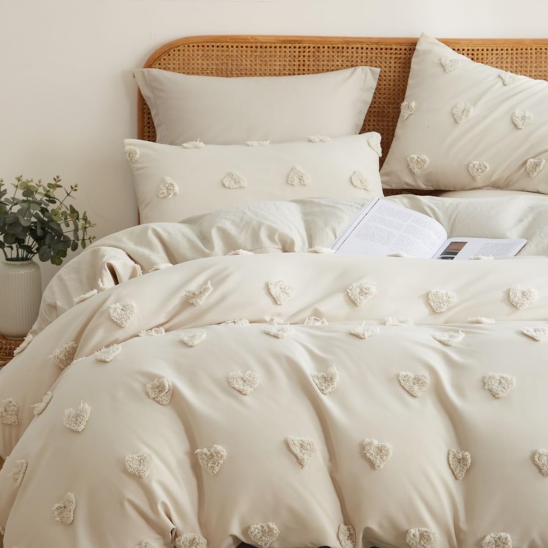 Lanqinglv Beige Bed Linen 135 x 200 cm Boho Tufted