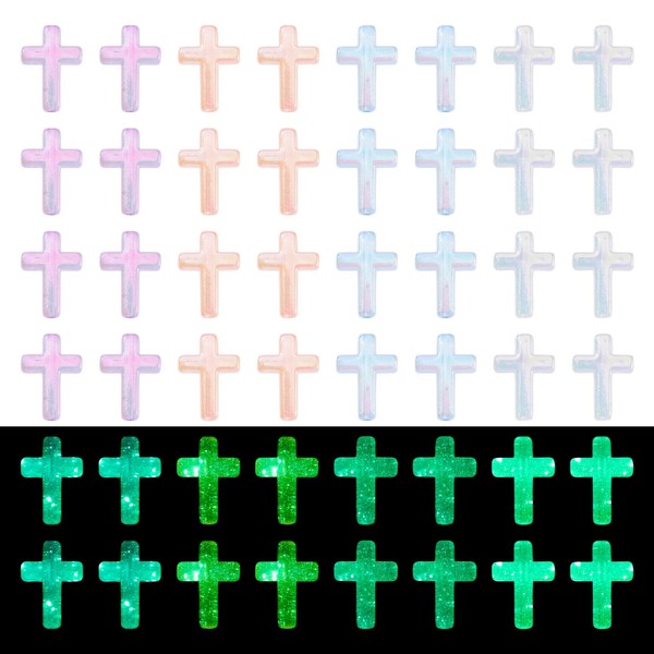 KISSITTY Cross Beads Glow in The Dark Spacer Beads 50pcs