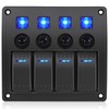 GGTA 4 Gang Marine Switch Panel Waterproof,Boat Rocker Switch Panel