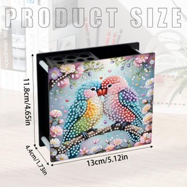 SHEGZHUC 13 x 11.8 cm Diamond Painting Pen Holder Desk Parrot Bird Flower Organiser Diamond Painting Pens Organiser Pen Holder Brush Holder Special Stones Gifts for Office School Household