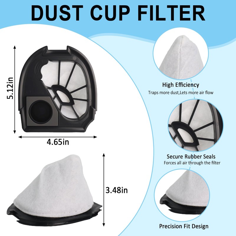 Wadoy Replacement Filters Compatible with Eureka Easy Clean, Quick Up