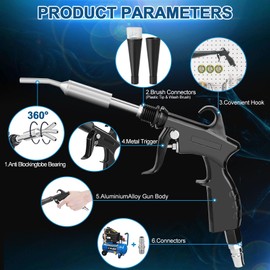 PARAROSE Detailing Car Cleaning Gun Interior Dryer Air Blow Gun, High Pressure Blower Gun, Car Detailing Tools for Quickly Blowing Out Dirt and DustWorking with Air