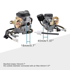 GOOFIT PD18 18mm Carburetor Carb Throttle Pump Replacement for Kymco Agility 4 stroke GY6 49cc 50cc 139qmb 139qmA Mopeds Motor ATV Scooter