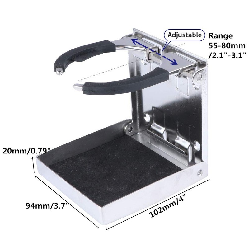 2 Pack Stainless Steel Adjustable Cup Drink Holder, Adjustable Cup