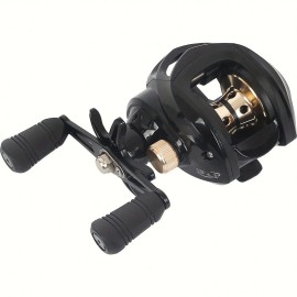 Topline tackle Black Gold 18+1 Bearings Waterproof High-Speed Magnetic Reel for Baitcasting Fast Fishing 10 Max Drag Baitcasting Fishing ReelSpool Capacity: Right Hand, Color: Black gold