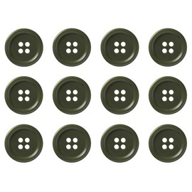 Pack of 12 Olive Green Sew on 20mm Round Buttons Flat 4 Holes 32L 32 Ligne
