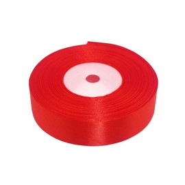 Model Worker 1" Wide Solid Single Face Satin Ribbon 50 Yards for Wedding Details, Sewing Projects, Gift Wrapping, Invitation Embellishments and Crafting Projects (Red)