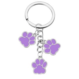 PLwelth Dog Claw Keychain Dog Memorial Keyring for Women Men Boys Girls Dogs Loss Sympathy Gifts for Dogs Lovers Friends Cute Keychain for Backpack Gifts for Mother’s Day Birthday Christmas(Purple)