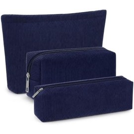 Hanging Travel Toiletry Organizer, Compact Cosmetic and Bathroom Storage Bag for Carry-On Packing - Huhumy 3 Makeup Corduroy Pouch