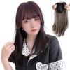 Brightlele Hairpiece Partial Wig Bangs Crown Wig Semi-Long Women's Wig