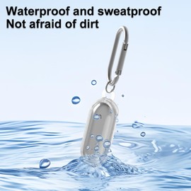 2pcs for PLAUD NotePin AI Voice Recorder Case Cover,Clear Soft TPU Protective Case Cover with Keychain(Transparent + Translucent Gray)