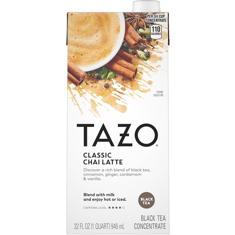TAZO Tea Concentrate, Chocolate Chai Latte, Classic Chai Latte, &