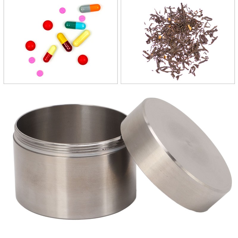 Stainless Steel Sealing Case Tea Leaf Canister Container Can Mini
