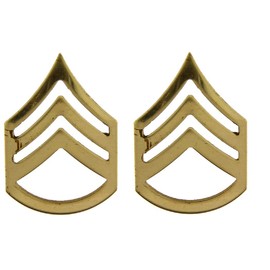United States Army SGG E6 Insignia of Rank 1.25" Gold Tone Lapel Pins (Set of Two)