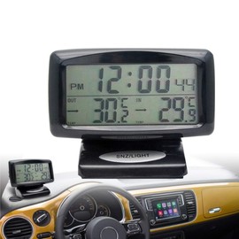 Baceyong Car Clock Thermometer, 2 in 1 Digital Clock and Thermometer with LED Display, Used for Interior and Exterior of Cars