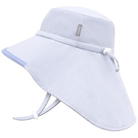 JANGANNSA Toddler Sun Hat Kids Beach Hat with Neck Flap Baby UV Protection Summer Hat Toddler Hat UPF 50+ Wide Brim Sut Hat Boys Girls, A7-blue violet