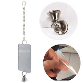 Bird Mirror with Bell,Parrot Cage Toys,Pet Bird Acrylic Mirror with Mirror for Greys Parakeet Cockatoo Cockatiel Conure Lovebirds Canaries Little Macaw African Parrot (3.14''W * 4.72''H)