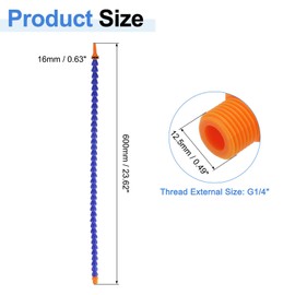 sourcing map 4Pcs G1/4" Thread Flexible Water Oil Coolant Pipe Hose, 600mm Plastic Adjustable Round Nozzle Cooling Pipe Hose with Internal Tube for Lathe CNC Water Cooling System