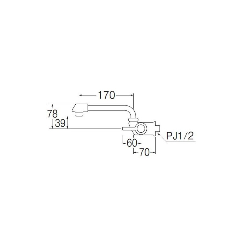 SANEI JA202DC-13 Horizontal Faucet Lever Handle Top and Bottom Opening