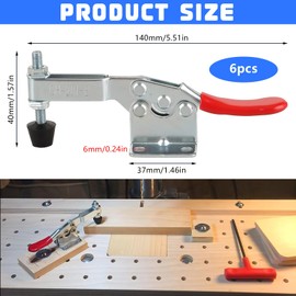 TTYSHIP® GH-201-B Toggle Lever Tensioners, 90 kg Horizontal Tensioner, Quick Release for Machines, Woodworking, Welding, Pack of 6