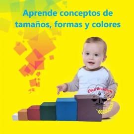 Material Didáctico Montessori Madera Torre Apilar Cubos Bebe