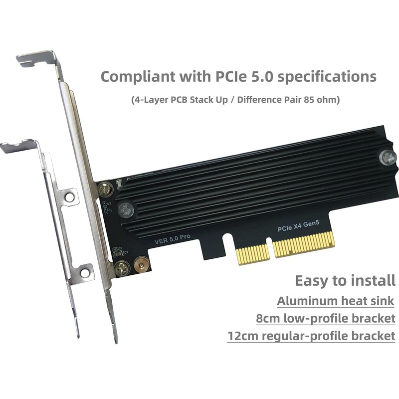PCIe 5.0 M.2 NVMe X4 Adapter Expansion Card for PCIe5