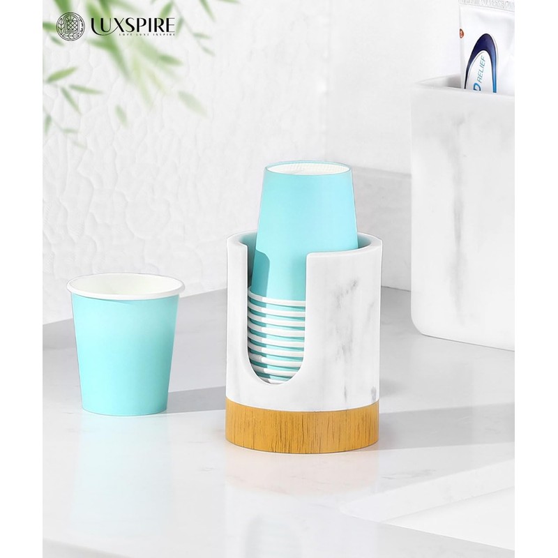 Luxspire Bathroom Cup Dispenser, 3oz Dixie Cup Dispenser, Guest Bathroom