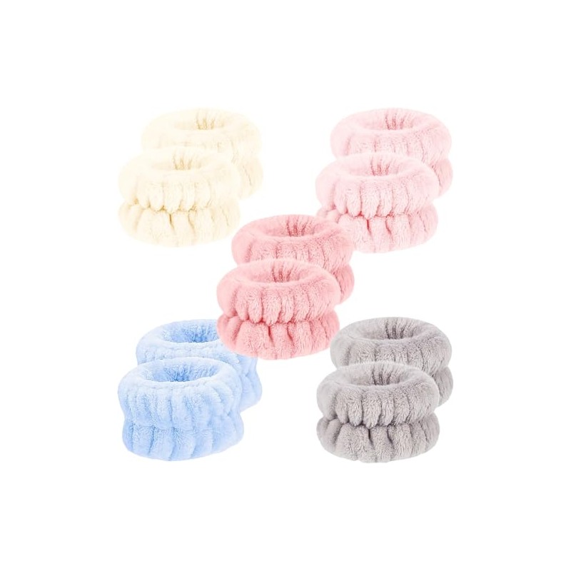 10 Pack Wrist Bands for Washing Face