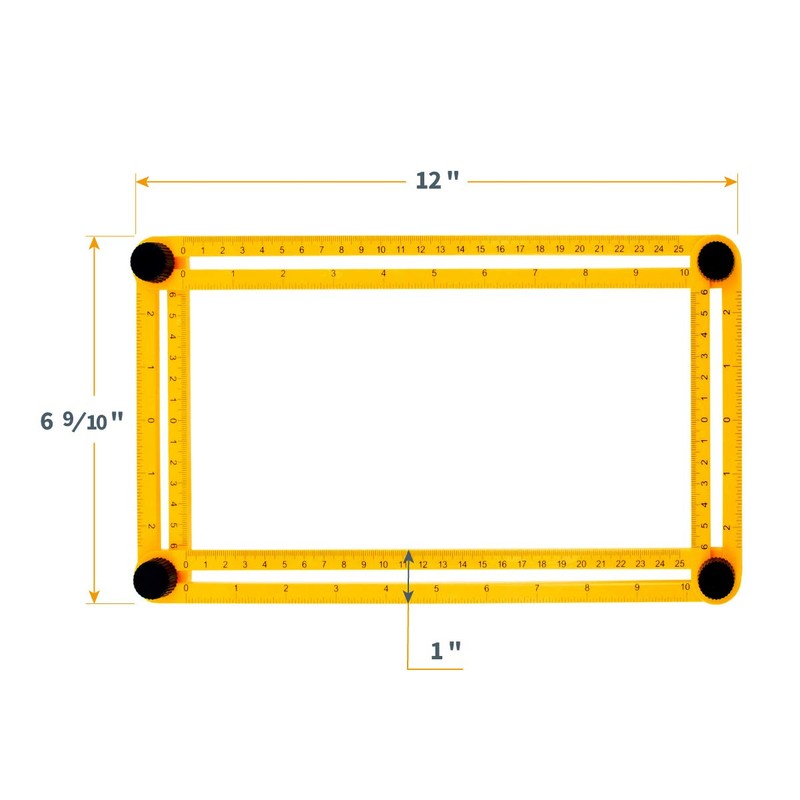 POWERTEC Multi Angle Measuring Ruler for Woodworking, Crafting, Construction, Flooring