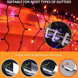 Christmas Light Clips Outdoor Gutter Hang Hooks 120 Pieces Weatherproof Plastic Mini Clips for Xmas Holiday Decoration String Lights (Translucent)