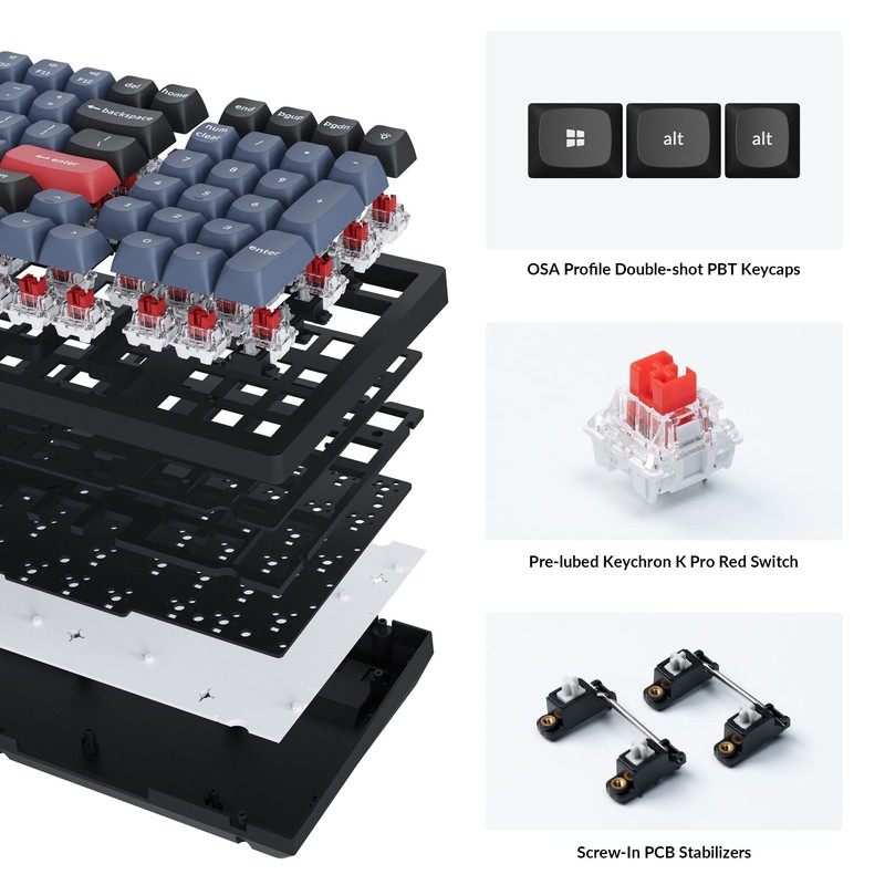 Keychron K4 Pro Custom Wireless Mechanical Keyboard, 96 Keys Hot-swappable