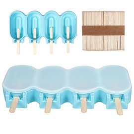 118 Silicone Ice Cream Mold Set with Lid and Stick Blue