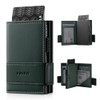 VULKIT - Portatarjetas plegable de piel plegable para hombre con