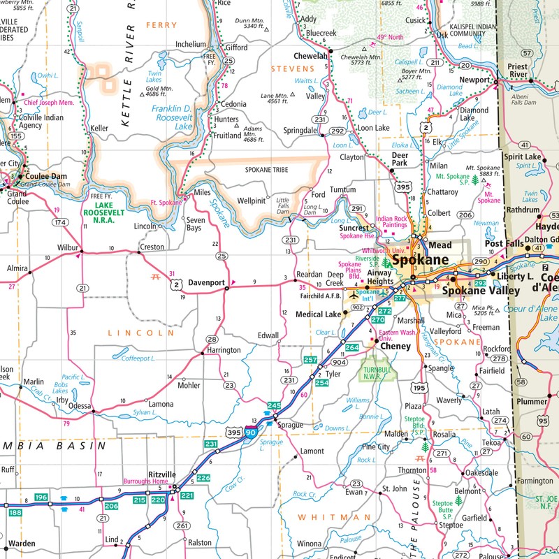 Rand McNally Easy to Read: Washington State Map