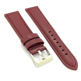 diloy Sporty Watch Strap Made of Smooth Cowhide Leather with Tone-on-tone Stitching - Padded - Sizes 14 mm 16 mm 18 mm 20 mm 22 mm 24 mm - Elegant and Durable 363, 20 mm, Leather, Not applicable