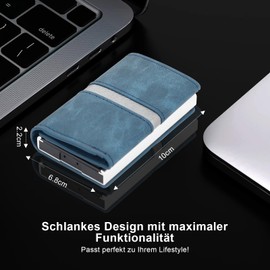 Men's Wallet - Mini Slim Wallet with Pop Up Card Case, Compact Wallet for Card Holder, Men's Wallet with RFID Protection, Wallet, Smart Wallets for Men, D-blue, Modern