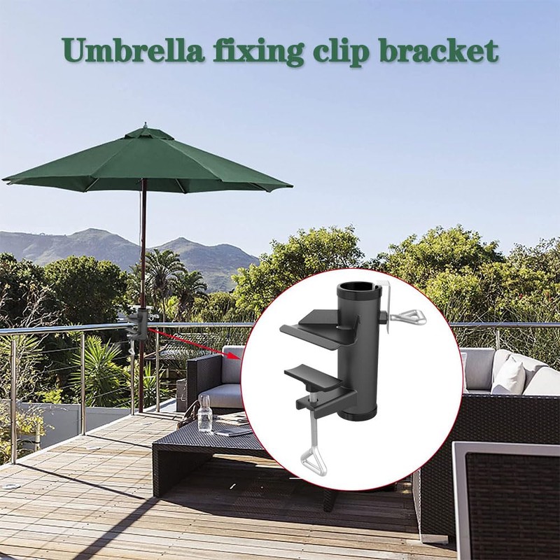 Anyingkai Parasol Holder, Balcony Railing, Adjustable, Space-Saving Parasol Holder, Balcony