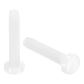 sourcing map 20Pcs M5x25mm Threaded Nylon Phillips Cross Pan Head Machine Screws Bolts White