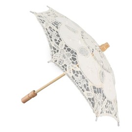 Mini Lace Umbrella, Small Vintage Parasol, Retro Romantic Lace Umbrella, Parasol, Vintage Wedding for Wedding Parties, Dance, Photography Prop, white, beige