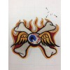 Von Dutch Flying Eyeball Crossed Bones Vintage Large Drag Racing Iron On Patch
