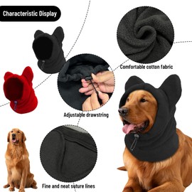 Pack of 2 Dog Hats, shallyong Dog Warm Headgear, Winter Pet Scarf, Costume Dog, Dog Gifts, Dogs Keep Warm for Hiking and Camping, Black S