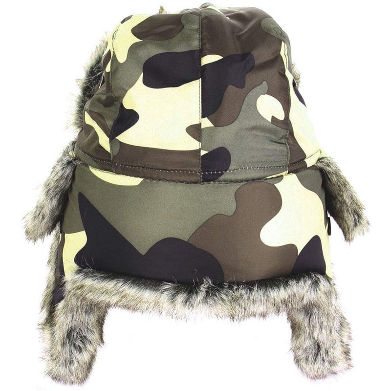 Faux Fur Camo Coloured Ushanka Style Hat (Large (58/59))