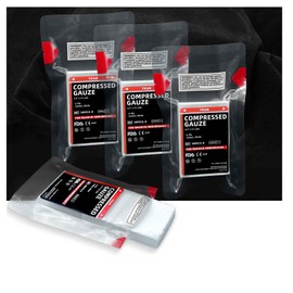 Sterile Compressed Gauze for Wound Packing, Emergency Compress Gauze Fold Bandage Roll for Home Basic First Aid Medical Ifak Tactical Outdoor (4)