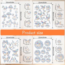 Pack of 47 Window Stickers, Bird Protection, Rainbow Suncatcher Bird Anti Collision Window Stickers, Prism Window Stickers, Anti-Collision Stickers, Electrostatic Adsorption