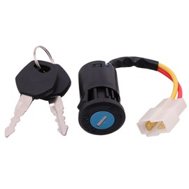 ZIJIA 2 Wires Children Electric Car Ignition Key Switch, Kid ATV Ride On Car Part, Black, Key Actuated, Manual Operation