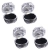 OHEETU Clear Acrylic Ring Boxes with Black Foam Insert Ring