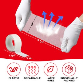 DMSKY Gauze Rolls 90 Pack, 4 in x 4.1 Yards, Individually Wrapped Gauze Wrap Roll for Wounds, Premium Rolled Gauze Bandage Wrap Vet Wrap, Mummy Wraps