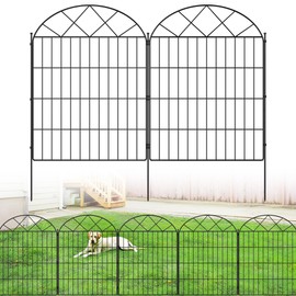 Colvay 5 Panels Decorative Garden Fence 40"(H) x 12.5ft(L), No Dig Animal Dog Barrier Fence with Rustproof Metal Wire Panel, Garden Temporary Border Fencing for Yard, Patio, Outdoor