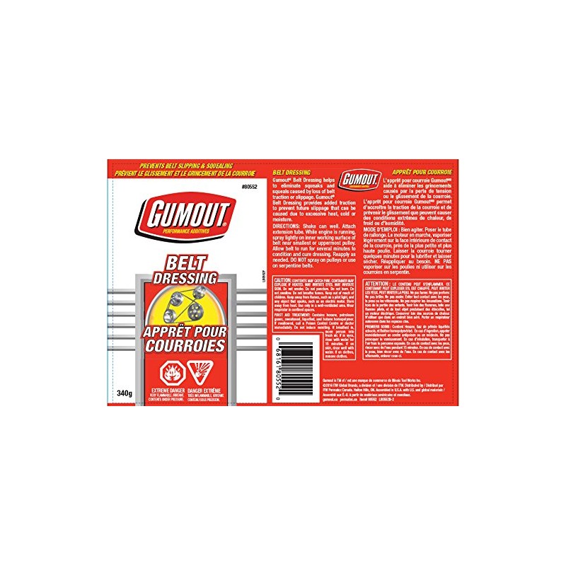 Gumout 80552 Belt Dressing, 340 g