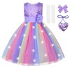 JerrisAppareel Girls Light up Dress Rainbow Sleeveless Dresses Birthday Party